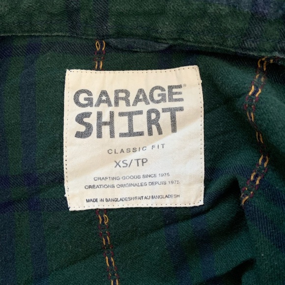 Garage, Green Long sleeve Plaid Shirt, Size: X Small - Picture 3 of 3